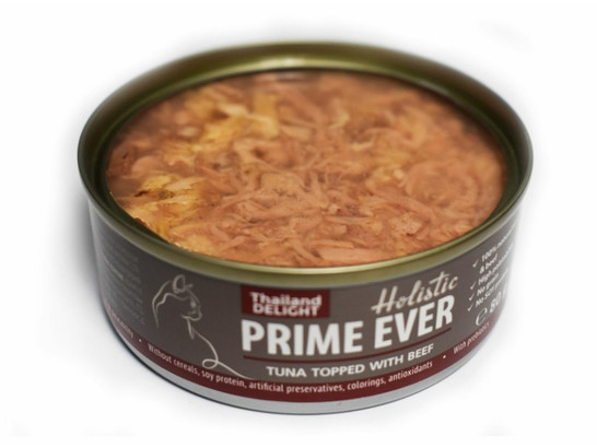Prime Ever 6В д/к 80г, тунец с говядиной в желе