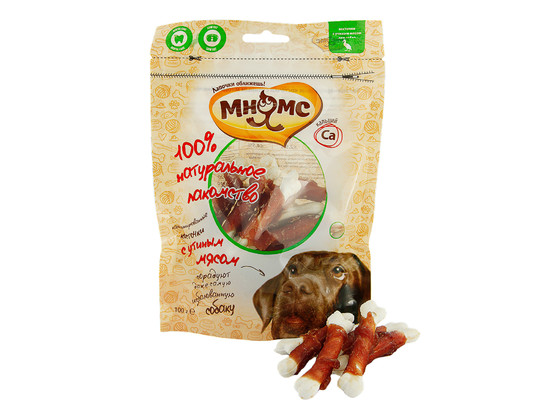 Лакомство Мнямс д/с 100г Кальцинированные косточки с утиным мясом