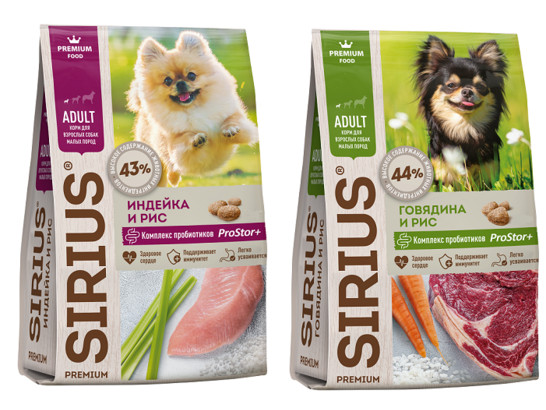 Sirius Premium для собак малых пород Adult,10кг