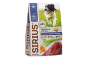 Sirius Premium для собак средних пород Adult, Индейка/утка/овощи 12кг