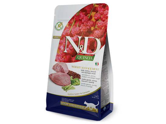 Фармина ND QUINOA беззерновой д/к 1.5кг Контроль веса, Ягненок и Киноа, сухой корм