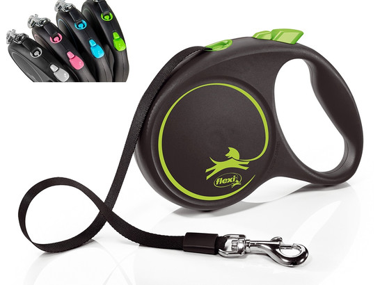 Поводок-рулетка Flexi Black Design tape L 5m 50kg