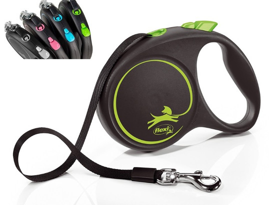 Поводок-рулетка Flexi Black Design tape L 5m 50kg