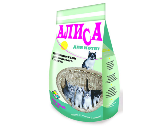 Наполнитель Алиса 4,6л д/котят, упаковка (4шт)