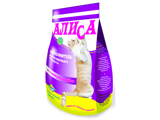 Наполнитель Алиса 4,6л Комкующийся, упаковка (4шт)
