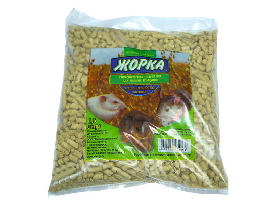 Наполнитель ЖОРКА д/грызунов ОВСЯНЫЕ ГРАНУЛЫ 1,5л, упаковка (12шт)