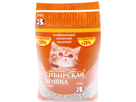 Наполнитель Сибир.Кошка 3л д/котят впитывающ.+20% Акция, упаковка (4шт)