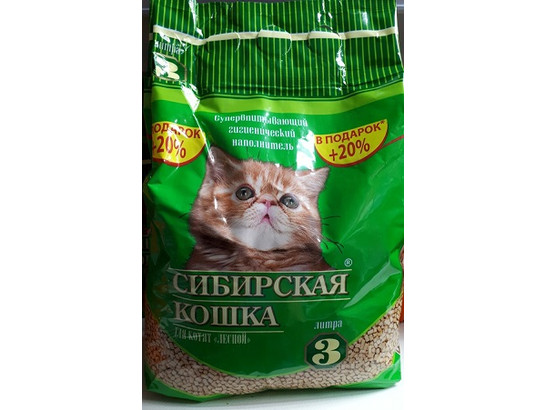 Наполнитель Сибир.Кошка 3л ЛЕСНОЙ д/котят +20% АКЦИЯ, упаковка (4шт)