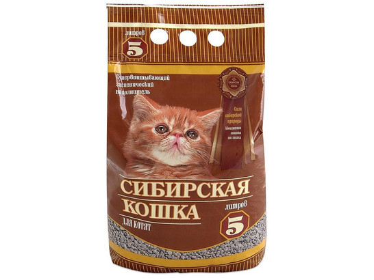 Наполнитель Сибир.Кошка 5л д/котят впитывающ., упаковка (4шт)