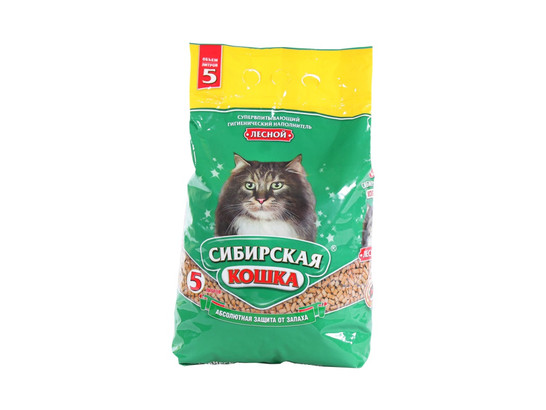 Наполнитель Сибир.Кошка 5л ЛЕСНОЙ, древесный, упаковка (4шт)
