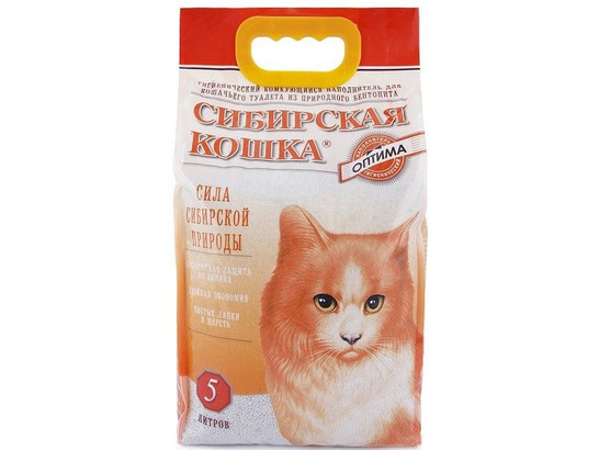 Наполнитель Сибир.Кошка 5л Оптима комкующийся, упаковка (4шт)