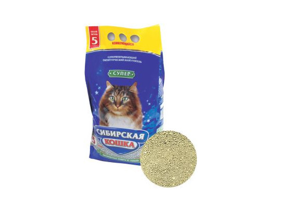 Наполнитель Сибир.Кошка 5л СУПЕР комкующийся, упаковка (4шт)