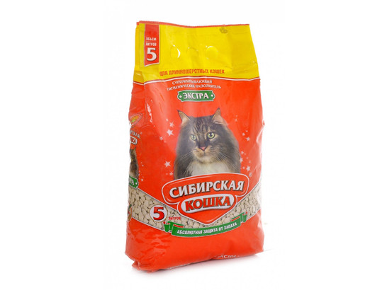 Наполнитель Сибир.Кошка 5л ЭКСТРА впитывающий, упаковка (4шт)