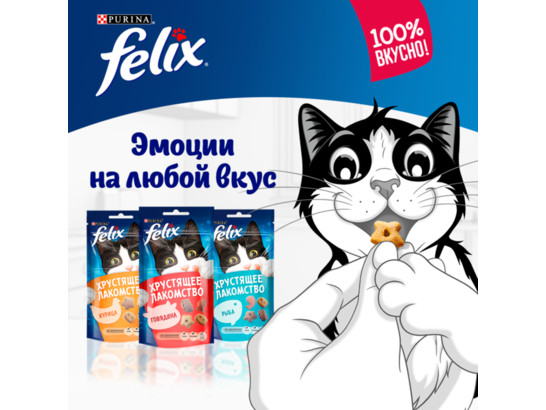 Хрустящее лакомство Феликс д/к 60г, сух. корм