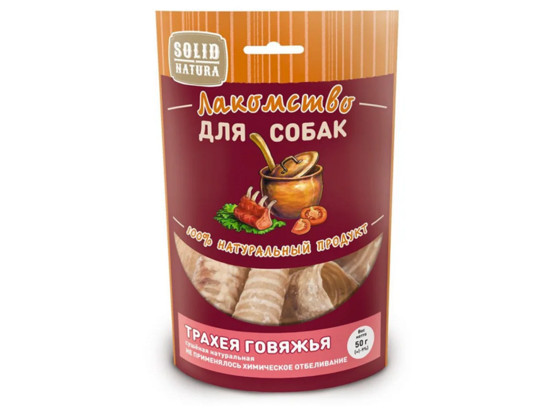 Лакомство Solid Natura Алтай д/с 50г Трахея говяжья