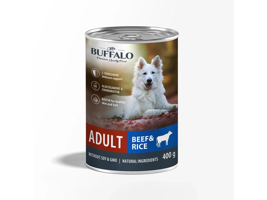 Mr.Buffalo кон. ADULT 400г (говядина с рисом) д/собак, B402