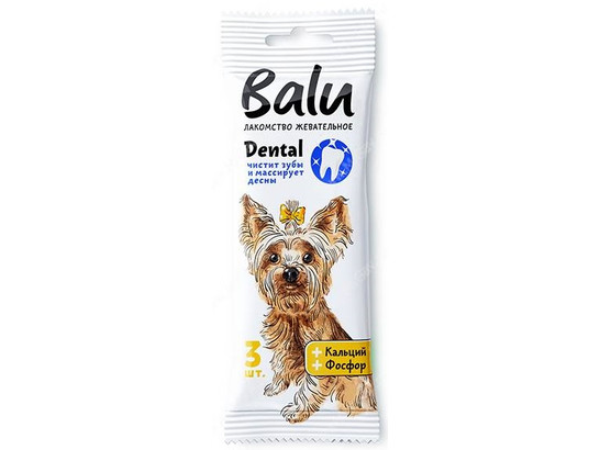 Лакомство жевательное BALU Dental для собак с кальцием, фосфором