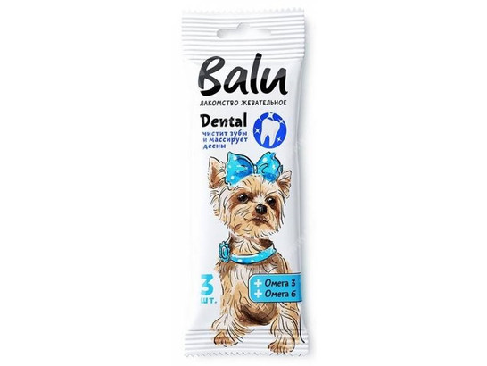Лакомство жевательное BALU Dental для собак с омега-3, омега-6