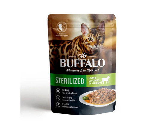 Mr.Buffalo пауч STERILIZED 85г (ягненок в соусе) д/кошек, B308