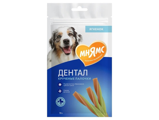 Лакомство Мнямс д/с Крученые палочки с ягненком и мятой 70г
