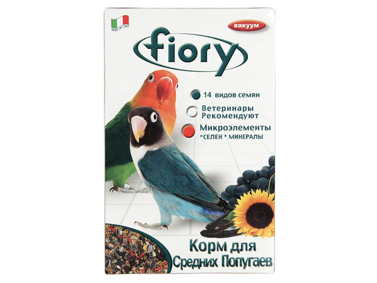 Корм FIORY д/средних попугаев Parrocchetti African 800г