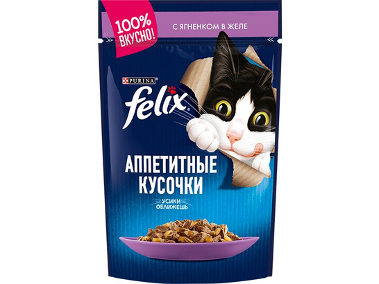 Purina Felix для кошек Аппетитные кусочки, 0.075кг, пауч
