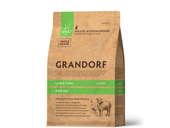GRANDORF DOG MINI Lamb&Turkey (ягнёнок с индейкой для собак мелких пород) 3.0кг
