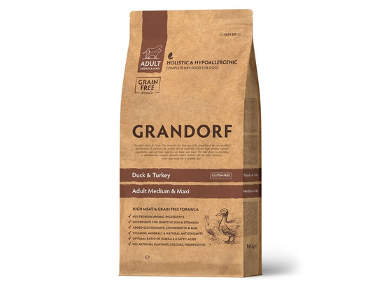 GRANDORF DOG MED&MAXI Duck&Turkey (утка с индейкой для собак сред. и крупн. пород) 3.0кг