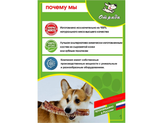 Лакомство Отрада д/с Голень говяжья печеная XL до 400г