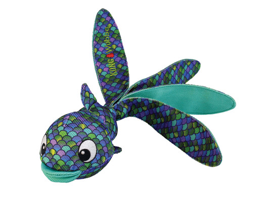 Игрушка д/с Конг Холидей Wubba Finz Рыба, размер L, с пищалкой, синяя, Kong Wubba Finz