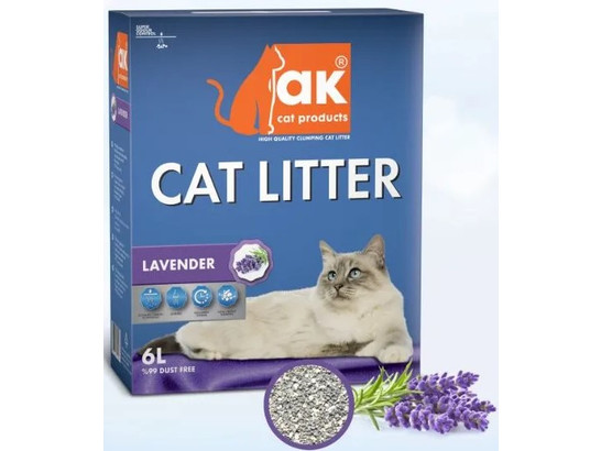 Наполнитель AK Cat Лаванда комкующийся, бентонит 5,5 кг 6 л