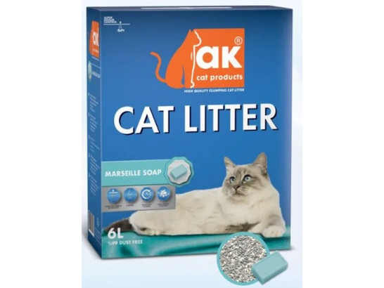 Наполнитель AK Cat Марсельское мыло комкующийся, бентонит 5,5 кг 6 л