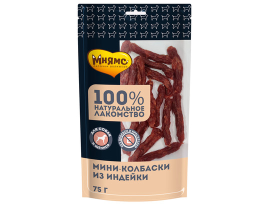 Лакомство Мнямс д/с 75г Мини-колбаски из индейки