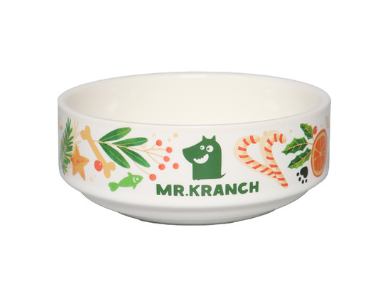 Миска фарфор. 0,35л Новогодняя, белая, Mr.Kranch