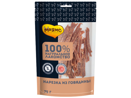 Лакомство Мнямс д/с 75г  Нарезка из говядины