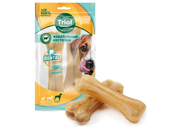 Лакомство д/собак Триол DENTAL Косточки жевательные, 12.5см (2шт.уп.)