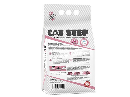 Наполнитель Кэт Степ 5л Compact White Baby Powder, минеральный, комкующийся