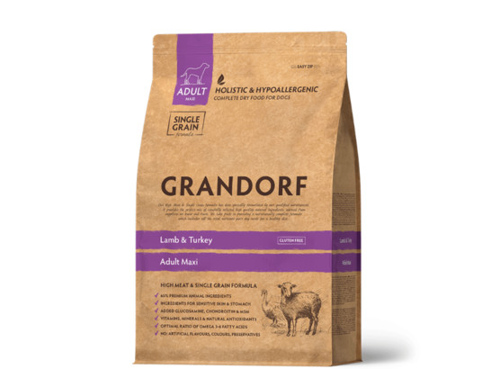 GRANDORF DOG MAXI Lamb&Turkey (ягнёнок с индейкой для собак крупных пород) 10.0кг