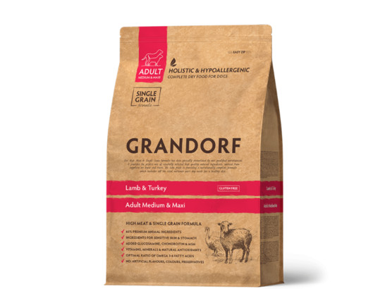 GRANDORF DOG MED&MAXI Lamb&Turkey (ягнёнок с индейкой для собак сред. и круп. пород) 10.0кг