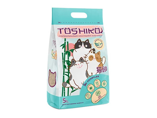 Наполнитель Toshiko древесный комкующийся 1,9кг 5л