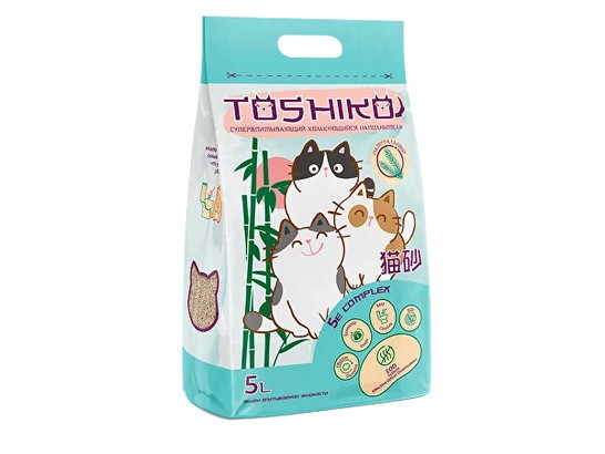 Наполнитель Toshiko древесный комкующийся 1,9кг 5л