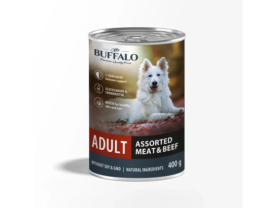 Mr.Buffalo кон. ADULT 400г (мясное ассорти с говядиной) д/собак, B406 