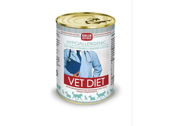 Корм Solid Natura VET д/с 340г Hypoallergenic, конс.