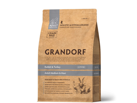 GRANDORF DOG MED&MAXI Rabbit&Turkey (кролик с индейкой для собак сред. и круп. пород) 10.0кг