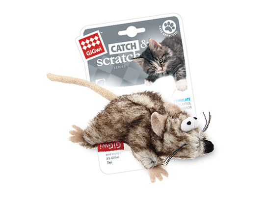 Игрушка д/к GiGwi Catch & Scratch Мышка с кошачьей мятой, 8см