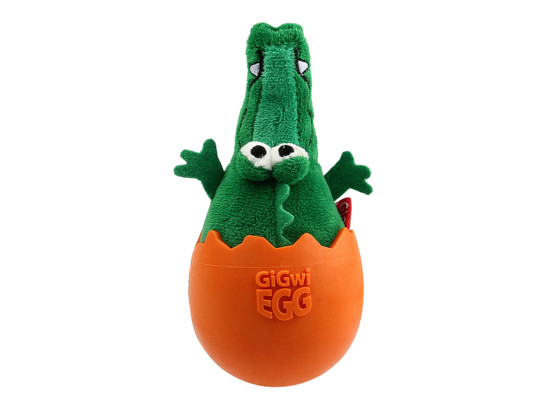 Игрушка д/с GIGwi EGG Крокодил-неваляшка с пищалкой 14.0см