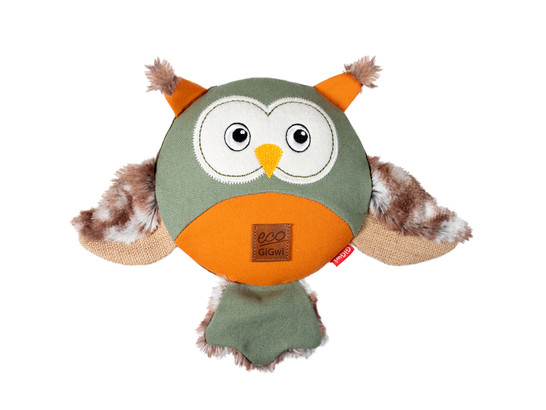 Игрушка д/с GiGwi Catch & Scratch ECO Сова с большой пищалкой, 31см