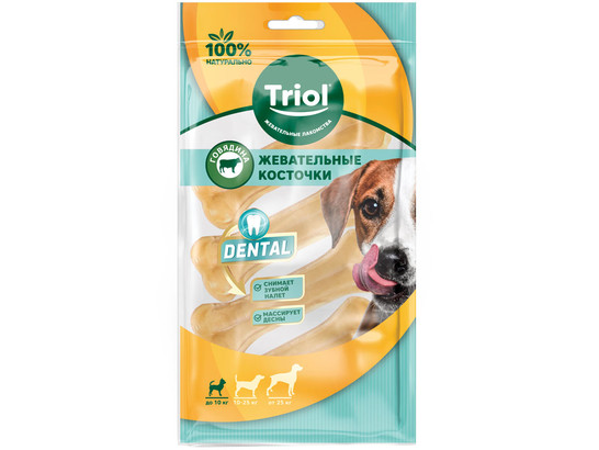 Лакомство д/собак Триол DENTAL Косточки жевательные, 7.5см (4шт.уп.)