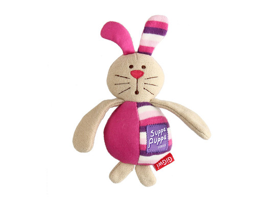 Игрушка д/маленьких собак GiGwi Suppa Puppa Зайка с пищалкой, 15 см
