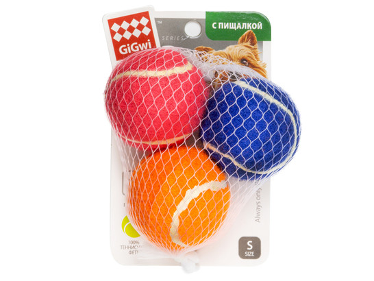 Игрушка д/с GiGwi CATCH & FETCH 3 мяча с пищалкой маленькие 4,8см